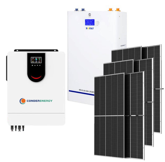 6.2KVA Inverter and Battery 6200 Watt 48V 106AH SVOLT 5.09 KWH Lithium Battery Plus 6 X 425W Solar Panels